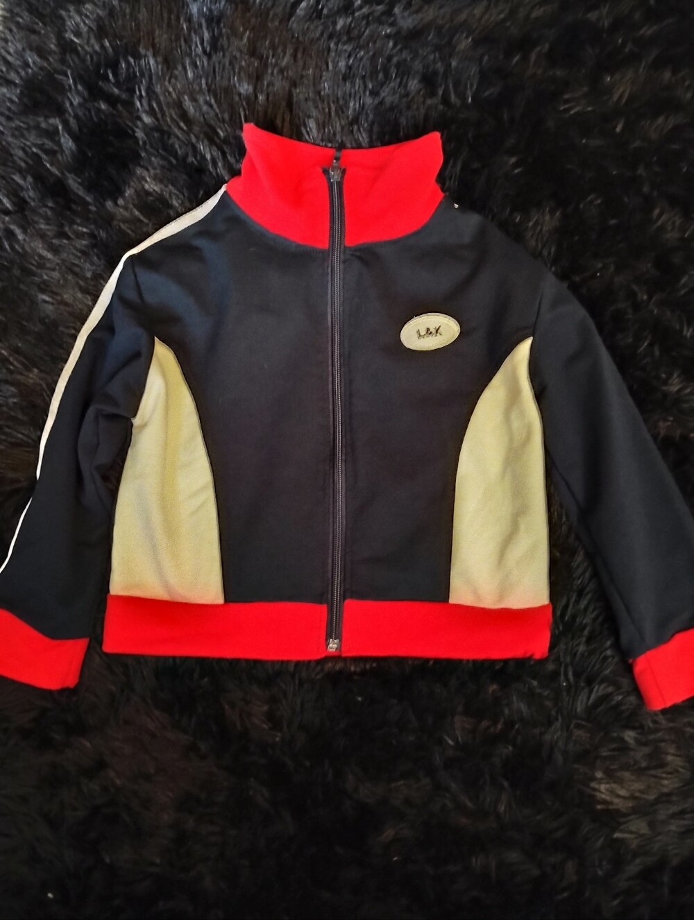 Black & Red Zip-Up Colorblock Jacket (2T-4T?)